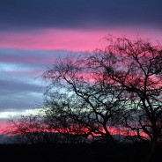 Glowing embers of a summer sunset in the north of England.