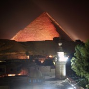 The Great Pyramid at night